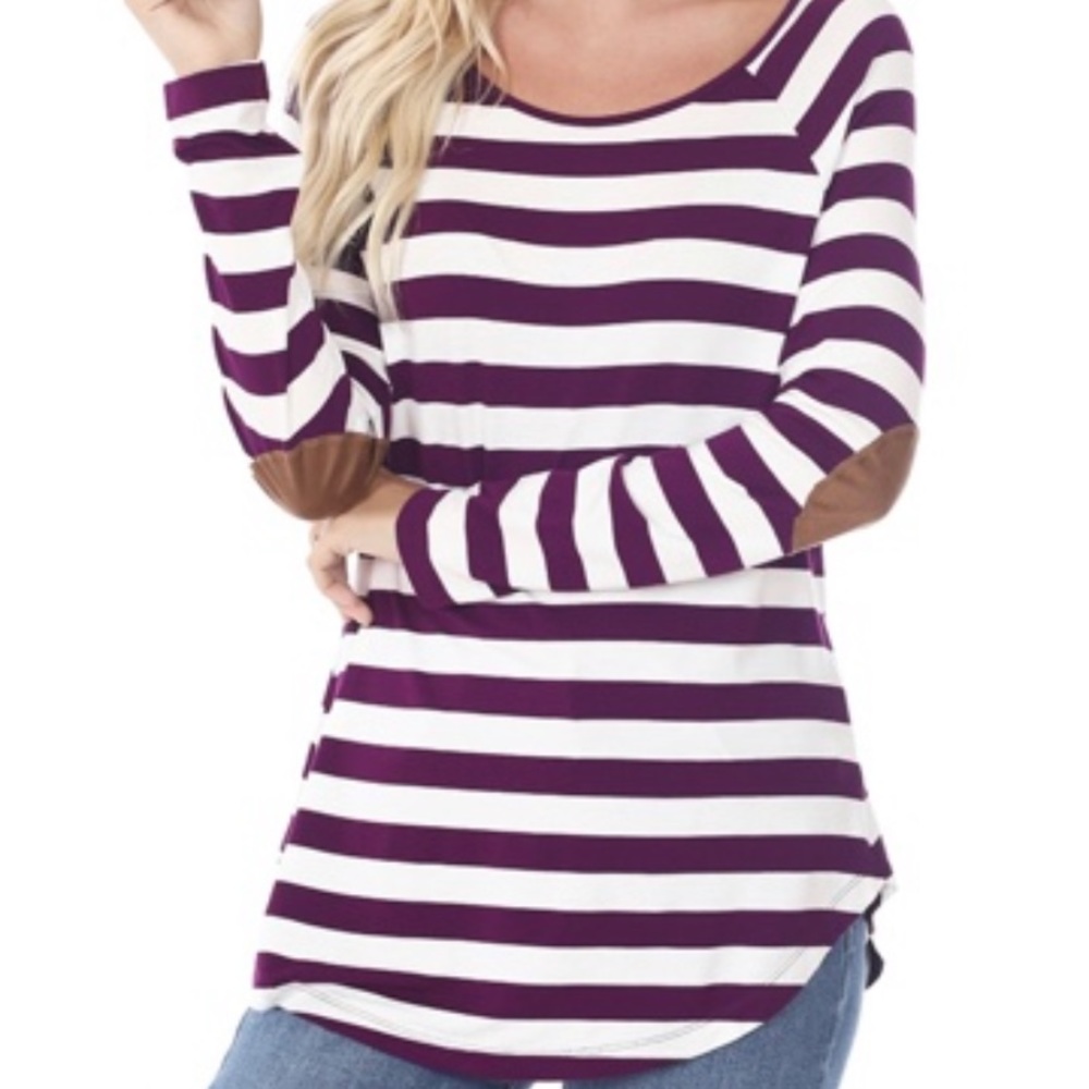 Long sleeve, elbow patch top. Cozy and perfect for fall!